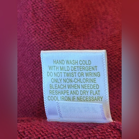 Garnet Hill Wool Cashmere Blend Turtleneck Poncho Sweater Tunic Cranberry Medium - Picture 7 of 7